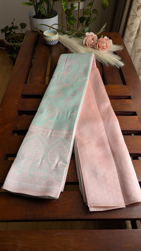 Light Blue & Pink Fancy Silk Saree