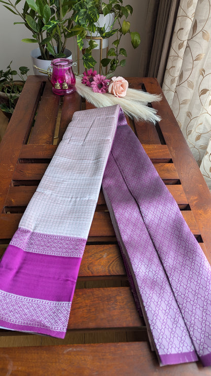 Purple Gap Boarder Fancy Silk Saree