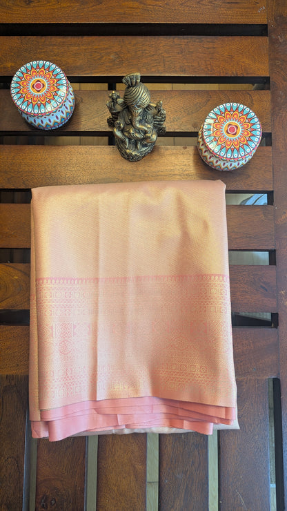 Peach and Gold Saree