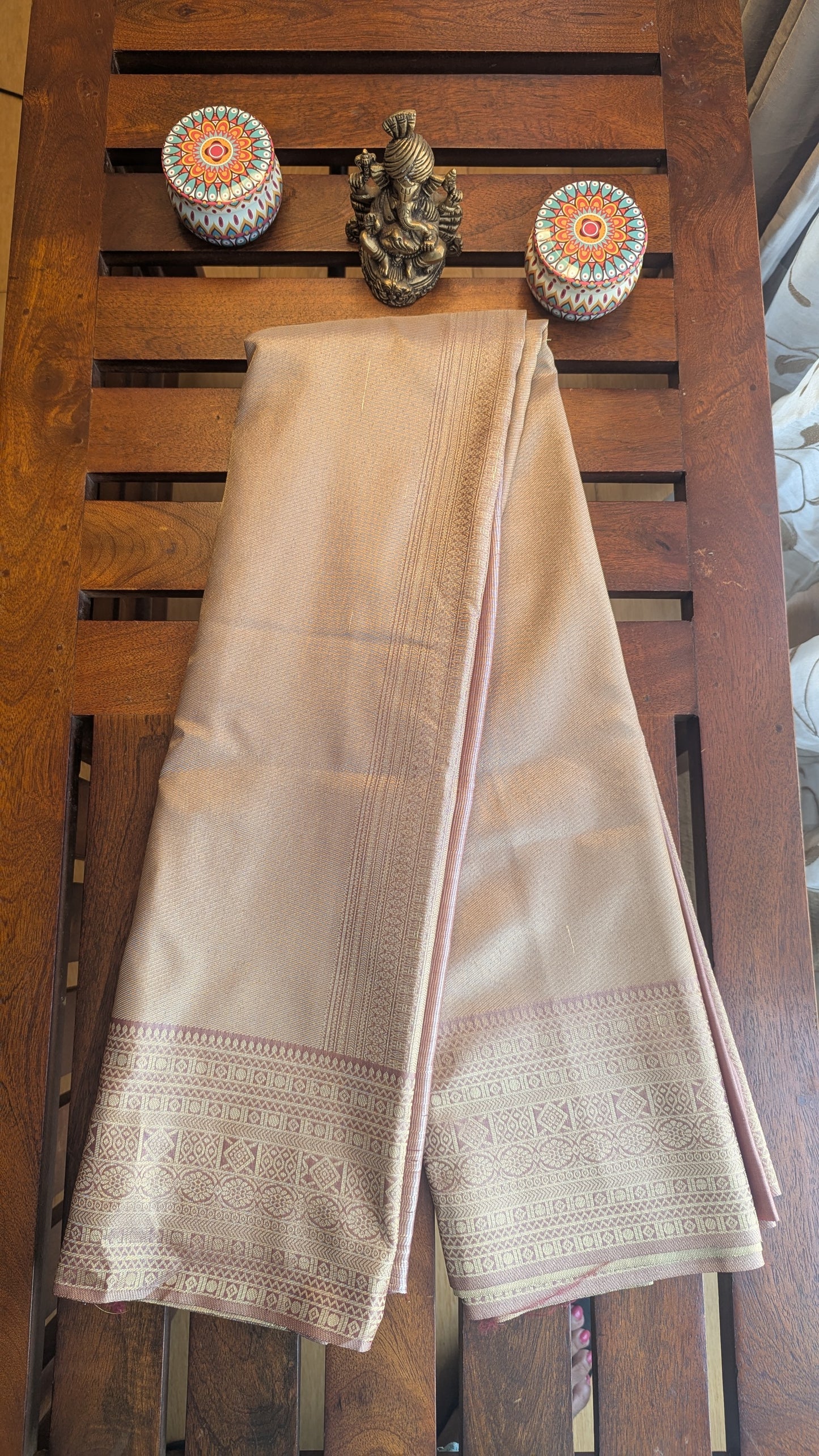 Camel Brown Brocade Saree