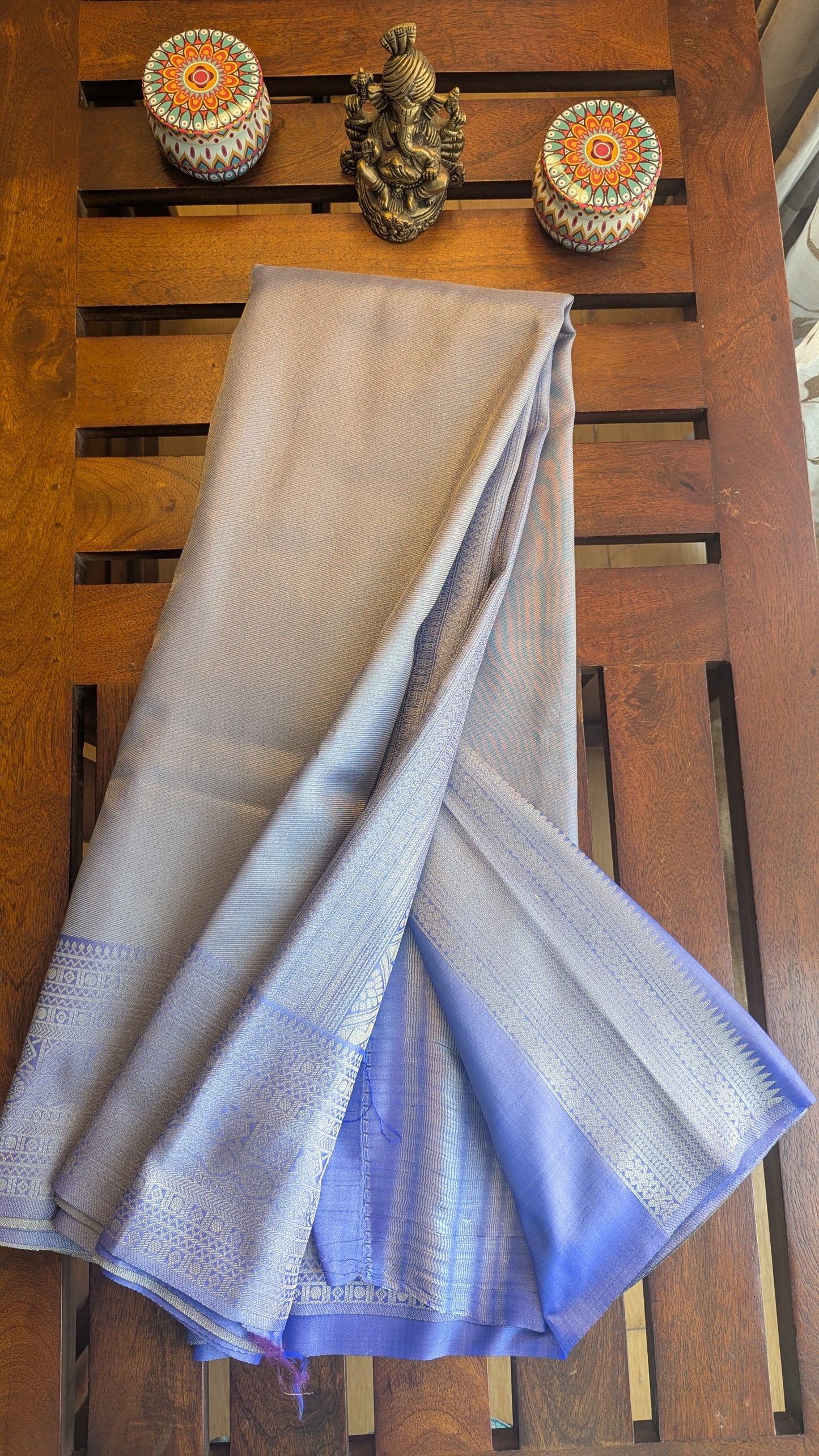 Lavender and Silver Saree