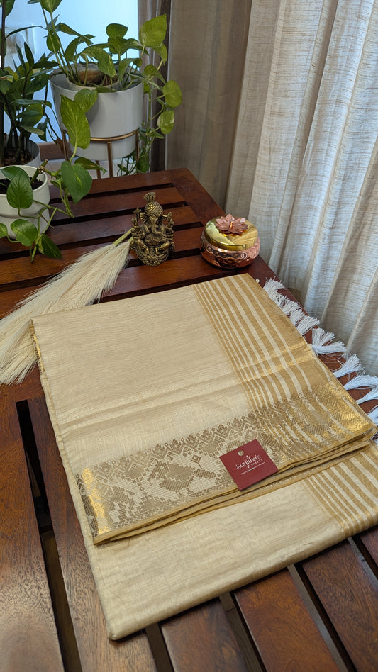 Assam Cream Colour Saree