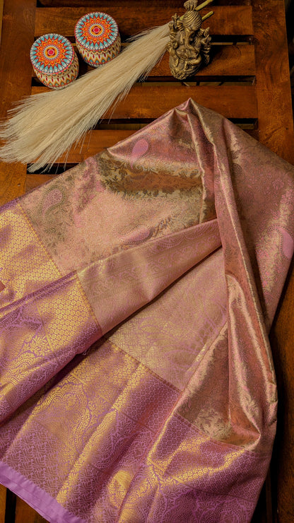 Lavender Bridal Semi Kanchi Silk