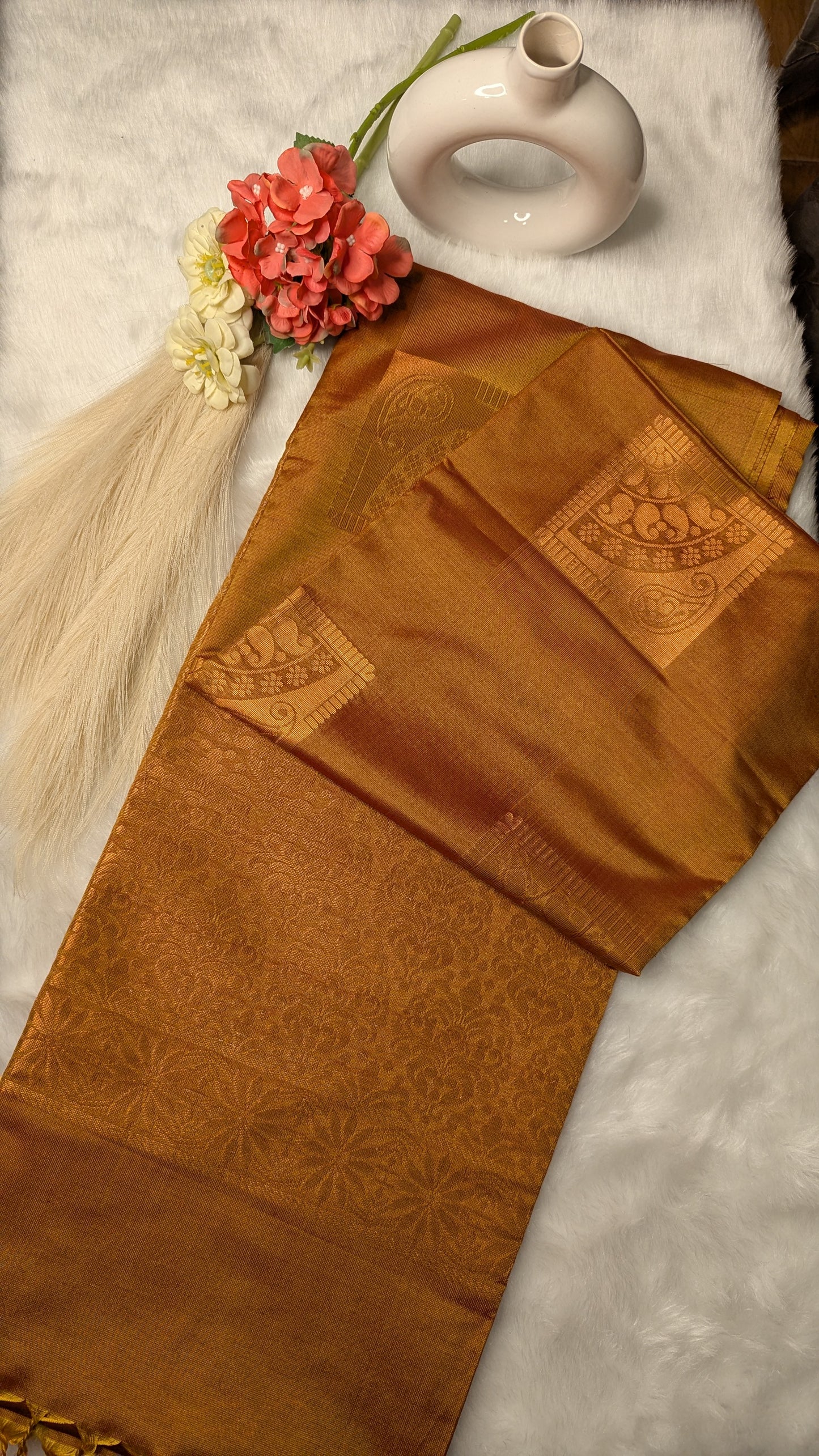 Mustard Colour Kanchi Soft Silk Saree