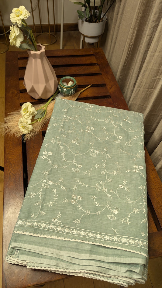 Linen embroidery-Green