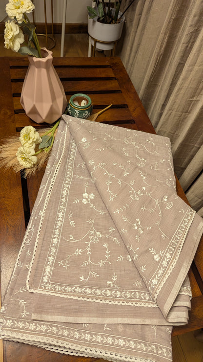 Linen embroidery-Pink