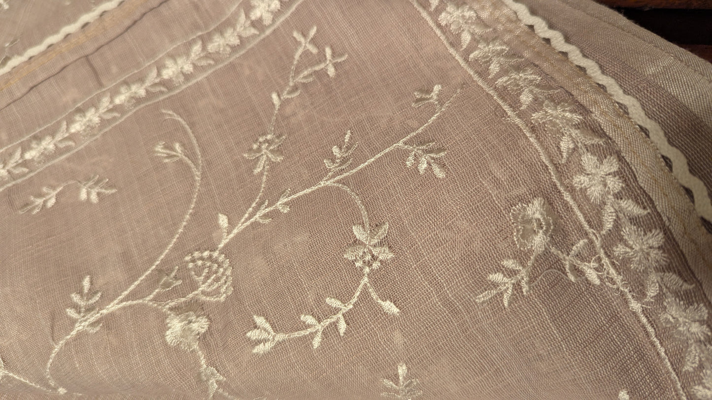 Linen embroidery-Pink